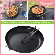 [paranoid.sg] Non-Stick Frying Pan Foldable Handle Non Stick Fry Pan Barbecue Camping Cookware