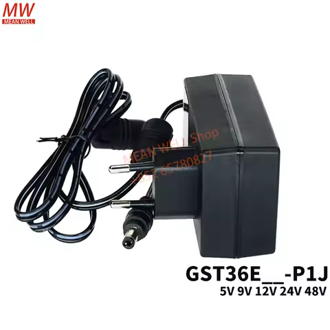 Original MEAN WELL 36W AC-DC Reliable Green Industrial Adaptor Power Supply GST36E05 07 09 12 15 18 