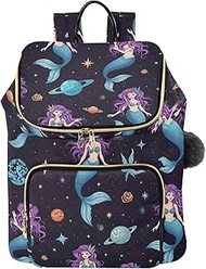 Mermaids Space Medium Size Fashion Backpack for Women, Lightweight Backpack Purses for Woman 15L