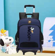 全城熱賣 - 多用途拉桿背包 拖拉旅行袋 雙肩包 書包（深藍）(平行進口)