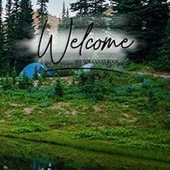 Welcome Visitor Guest Book: Beautiful far away forest Vacation Design Notebook, 8.25x8.25 inches, 12