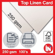TOP LINEN Card 250gsm 100's A5/A4/A3 Texture Uncoated Card gift card art hand craft