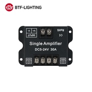 BTF-LIGHTING DIM LED Strip 1 Channel Signal Amplifier Controller Work with V- V+ Single Color 2pin LED Strip Suitable for Long Distance LED Projects DC5V DC12V DC24V Max 30A