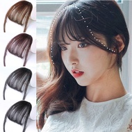 Air Bangs Fake Hair Seamless Clips in Front Fringe Girls Hairpiece