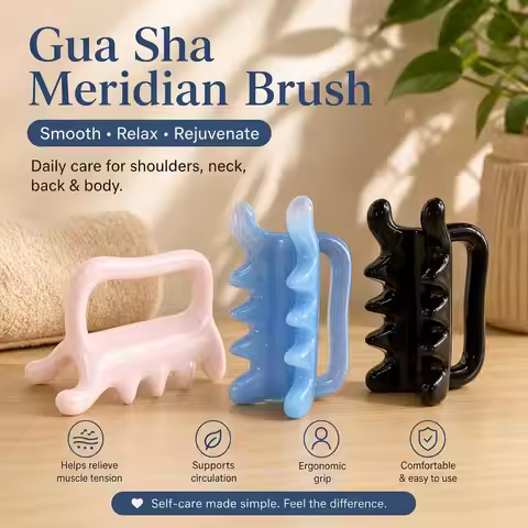 Resin Massage Comb Back Waist Gua Sha Device Shoulder Neck Gua Sha Stick Meridian Dredging Stick Mas