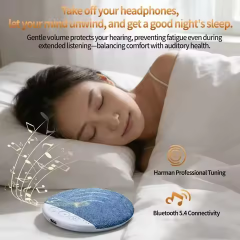 Wireless Pillow Speaker Sleep Aid Bluetooth Under Pillow Machine Speaker White Noise 30/60/90 Min Ti