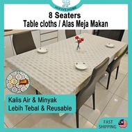 8 Kerusi Alas Meja Makan Table Cloth Water Oilproof Kalis Air Minyak Tanpa Basuh
