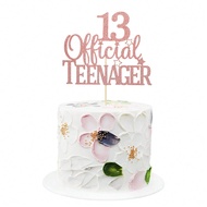1 Pc Official Teenager Cake Topper, Cheers To 13 Years Decor, Happy 13th Birthday Party Decorations,
