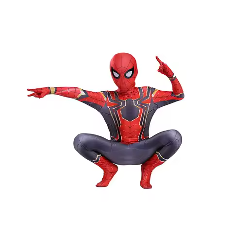 Child Spider-Man Cosplay Costumes Iron Spider Bodysuit Kids Tights Zentai Costume Superhero Fancy Dr