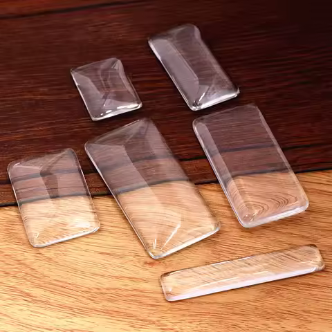 10x50mm 25x50mm 18x25mm 23x33mm 19x38mm 24x48mm Rectangle Flat Back Clear Glass Cabochon, High Quali