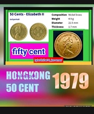 PROMO koin hongkong 50 cent 1979 uang lama kuno elizabeth cents hong