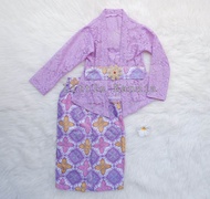 SET KEBAYA ANAK UNGU LILAC BATIK