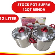 Supra Glass Lid Pan 8 Qt + 12 Qt Stainless Steel / Stock Pot