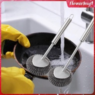 [Flowerhxy1] Kitchen Cleaning Brush Dishwashing Brush Dish Scrubber with Handle Multifunctional for Pots, Pans, Counter Cast Iron Brush