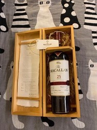 Macallan 25 Year Sherry Oak Scotch Whisky 麥卡倫 舊版25年 紅絲帶 威士忌