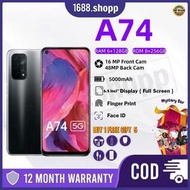 A74 5G telefon bimbit 8+256GB 6.5"inci LTPS LCD Versi Android 12 5000mAh Bateri 16MP+48MP CAM Warant