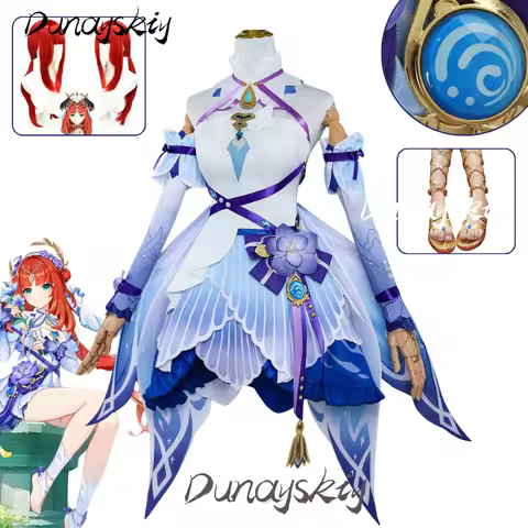 Genshin Impact Nilou Cosplay Event Costume Set Games Anime Hero Character Red Wig Dress Up Party Cos