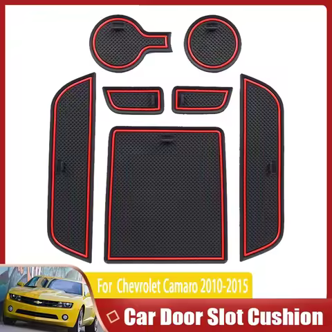 Car Door Groove Mat For Chevrolet Camaro 2010~2015 Anti-dirty Mat Dust Mat Slot Hole Pad Rubber Coas