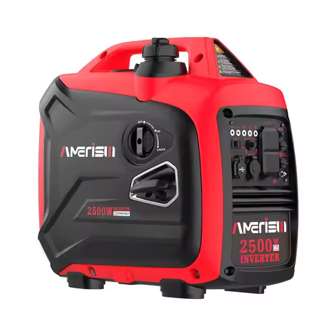Super Quiet 2500 Watt Gas Powered Portable Inverter Generator with CO Sensor - Ideal for Home Use, C