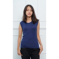 Inner Baju Leher Bulat Cotton Wanita Tanpa Lengan Woman Round Neck Sleeveless Iner Singlet