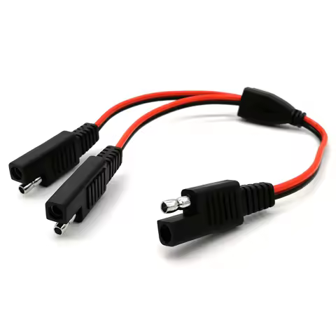 DIY 1 to 2 SAE Power Extension Cable Adapter Connector 2 Pin Quick Connect Disconnect Plug SAE Power