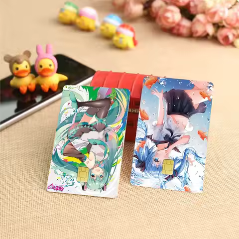 Virtual Singer H-Hatsune Miku Anime Cartoon Sticker Film Skin For Credit Card Debit Bank Bus Card