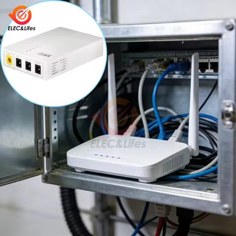 Portable Mini UPS 7800mAh DC 5.5x2.5mm Universal Port 27W Output Intelligent Power Indicator for Mod