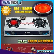 【2020 NEW】KHIND IGS1515/IGS-1516 INFRARED DOUBLE BURNER DAPUR GAS STOVE COOKER