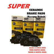 PERODUA ALZA 1.5 2014-2021,VIOS NCP93 E/J SPEC FRONT/DEPAN CERAMIC BRAKE PADS BEST FORM PN2252-02（ku