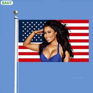 EAUT Nicki Banner Tapestry American Flag with Two Brass Gromments for Farmland Yard Lawn House EA1-MY