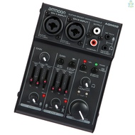 ammoon AGM02 Mini 2-Channel Sound Card Mixing Console Digital Audio Mixer 2-band EQ Built-in 48V Phantom Power 5V USB Powered for Home Studio Recording DJ Network [19][New Arrival]