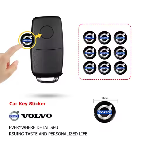 5/10PCS Car Remote Key Sticker Aluminum Emblem Decoration Decal For Volvo XC90 V90 V60 XC60 V40 EC40