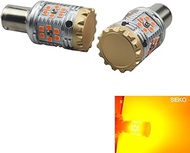 e-auto fun Built-in High Fla Prevention Resistor, LED Turn Signal Bulb, 25 Pin Angle, 180° Amber, Co