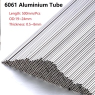 Length 500mm 6061 Aluminium Capillary Tube OD 19~24mm Inner Straight Round Aluminum Alloy Hollow Rou