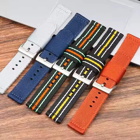Woven Nylon Watch Strap 20mm 22mm for Blancpain X Swatch Ocean Recycled Material Men Women Quick Rel