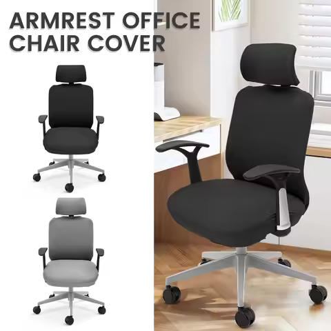 Elastic Office Chair Cover Polyester Rolling Chair Cover Dustproof Office Armchair Slipcovers Simple
