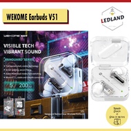 LEDLAND Wekome 2023 new V51 Earbuds Wireless Transparent TWS Bluetooth Creative Sports Music in-Ear Headset visible tech