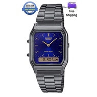 [Men] 100% ORIGINAL CASIO Vintage AQ-230GG-2ADF Black Color,Blue Dial Analog Digital