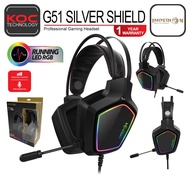 IMPERION HS-G51 SILVER SHIELD USB POWERED FULL SIZE RGB GAMING HEADSET WITH MICROPHONE 2.5 METER CAB