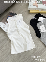 Áo Ba Lỗ SN Viền Nút Cổ Trụ Dáng Dài - Tharo Clothing [AO00193]