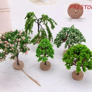 PRESTON Model Trees, Artificial Moss Rocks/Wooden Base Plastic Fake Trees, Garden Decor Accessories 