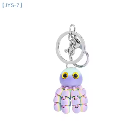 3D Printed Multi-Joint Movable Cute Octopus Little Pendant Keychain Car Key Ring Schoolbag Pendant