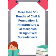More than 50+ Bundle of Civil & Foundation & Infrastructure & Geotechnical Design Excel Spreadsheets