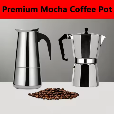 Coffee Maker Moka Pot 50ml-600ml Stainless Steel Cafe Percolator Maker, Italian Coffee Machine Fit I