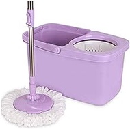 Spin Mop Bucket System, 360 Spinning Easy Floor Mop Floor Cleaning System with Extended Length Adjustable Handle Wet or Dry Usage on Hardwood Tile Anniversary