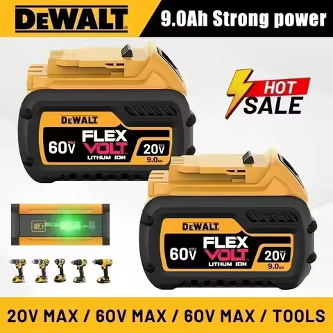 Dewalt original 20V60V flexvolt battery 6AH 9AH rechargeable tool battery DCB200 DCB201 DCB206 6AH 9