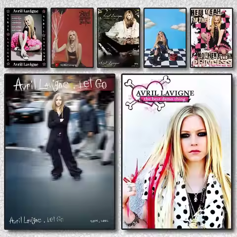Star Singer Avril Lavigne Poster Self-adhesive Art Waterproof Sticker Coffee House Dorm Room Wall De