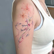 fake tattoo tattoo sticker waterproof for woman Hakuna Matata 向日葵治愈花臂彩色纹身贴ins个性爆款甜酷彩绘贴