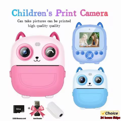 Children Digital Camera Instant Print for Kids Thermal Print Camera Instant Photo Printing Camera Vi