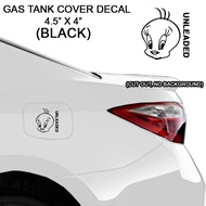 Gas Tank Cover Decal Car Sticker - Tweety Unleaded Black Waterproof